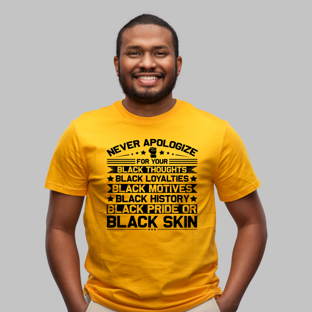 Never Apologize Screen Print Transfer