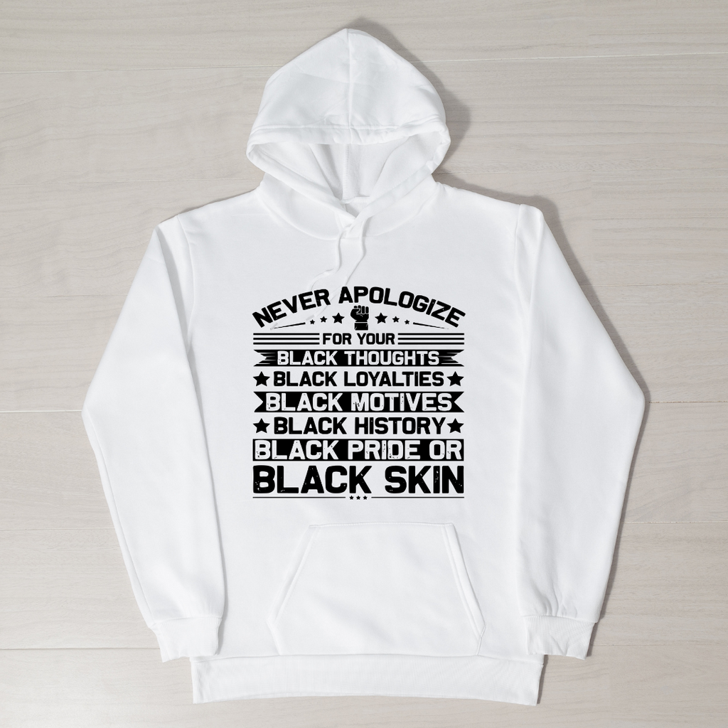 Never Apologize Screen Print Transfer