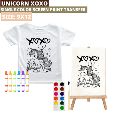 Unicorn xoxo Screen Print Transfer