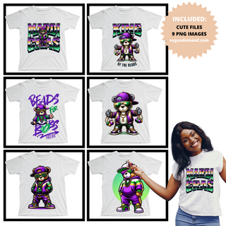 Mardi Gras Bear Png Bundle