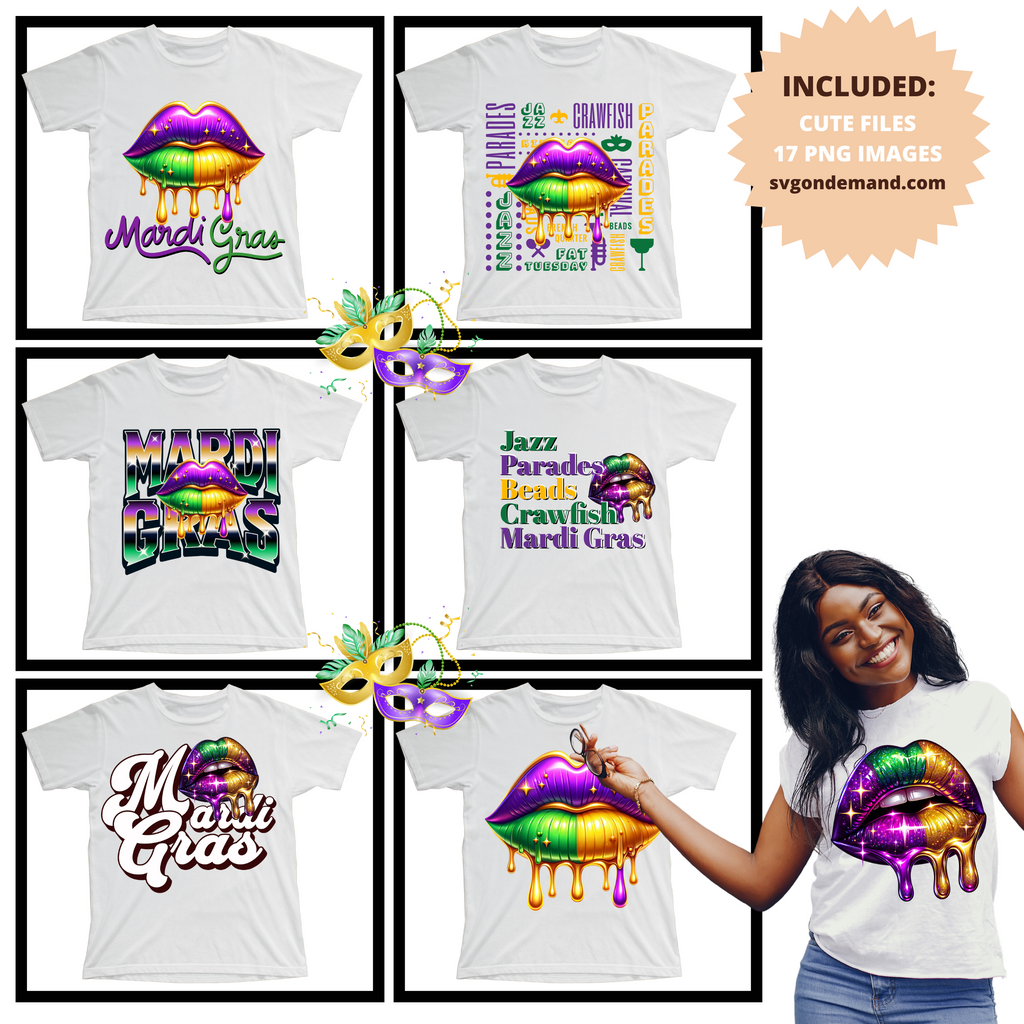 Mardi Gras Lips Png Bundle