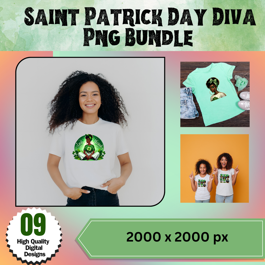 Saint Patrick Day Diva Png Bundle