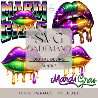 Mardi Gras Lips Png Bundle