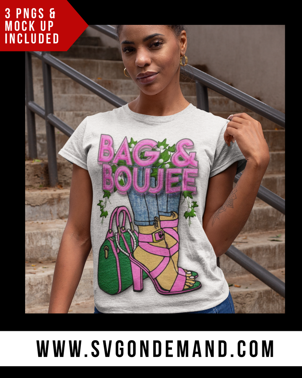 BAG & BOUGIE - Pink and White PNG Bundle 1
