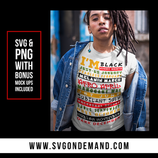 BLACK EVERY MONTH SVG & PNG with BONUS MOCK UPS 1