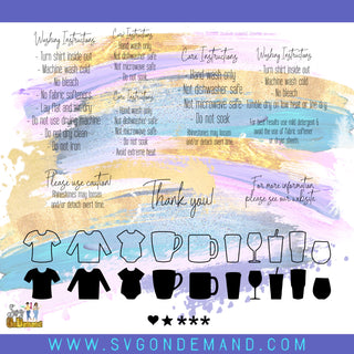 WM CARE INSTRUCTION CARD BUNDLE