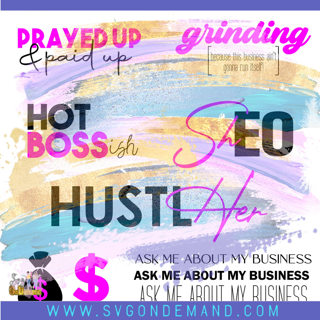 WM HUSTLher TSHIRT QUOTE BUNDLE