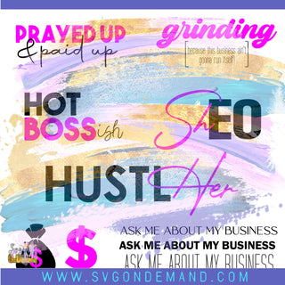 WM HUSTLher TSHIRT QUOTE BUNDLE