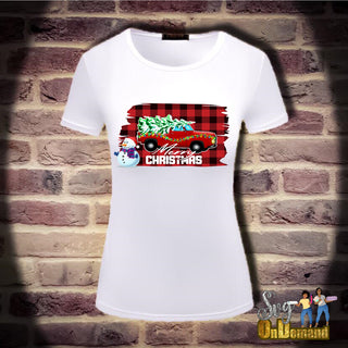 Merry Christmas Buffalo Plaid Christmas Truck 1