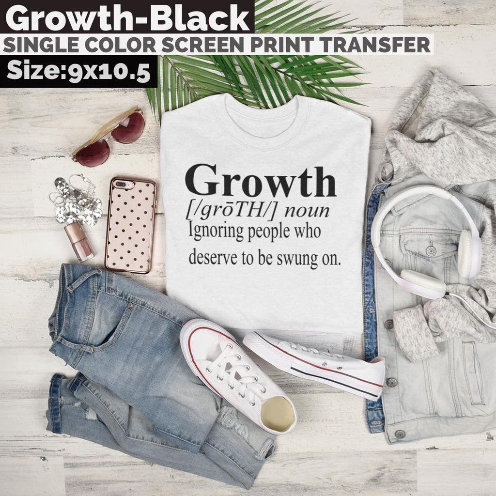 growth screen print transfer black