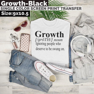 growth screen print transfer black