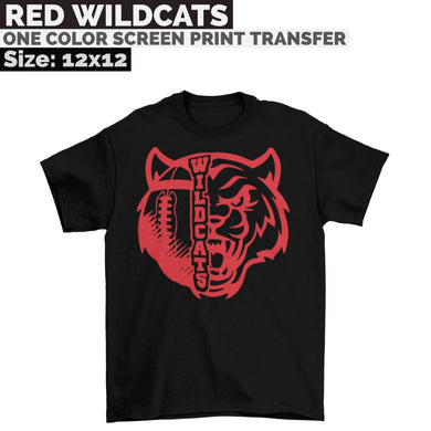 red wildcats screen print transfer