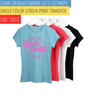 Black barbie screen print transfer