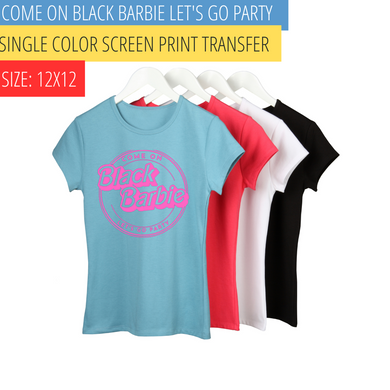 Black barbie screen print transfer