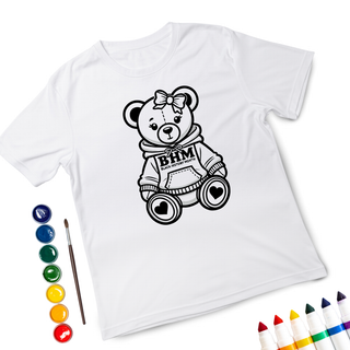 BHM GIRL BEAR Coloring Screen Print Transfer