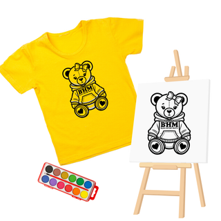 BHM GIRL BEAR Coloring Screen Print Transfer