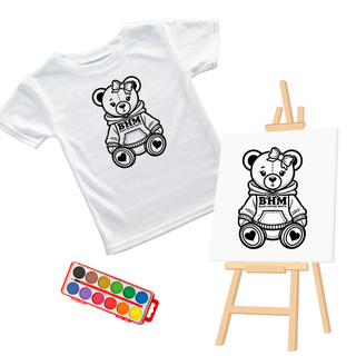 BHM GIRL BEAR Coloring Screen Print Transfer