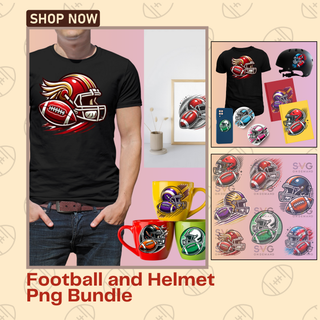 Football and Helmet Png Bundle