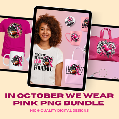 In October We Wear Pink Png Bundle