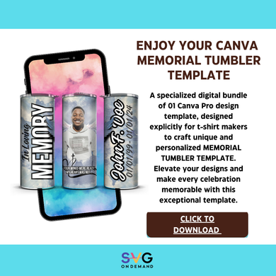 Canva Pro Memorial Tumbler Template