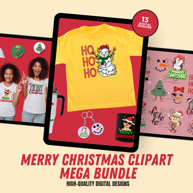 Merry Christmas Clipart Mega Bundle