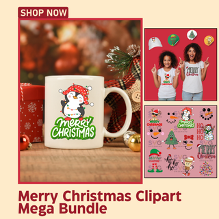 Merry Christmas Clipart Mega Bundle