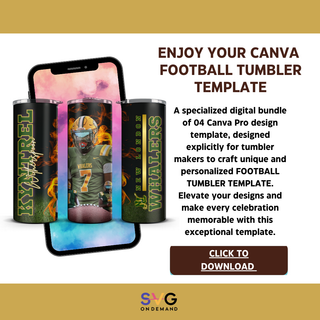 Canva Pro Football Tumbler Template