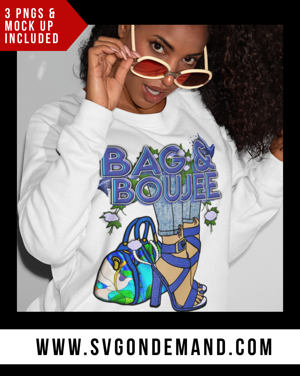 BAG & BOUJEE - Blue and White PNG Bundle 1