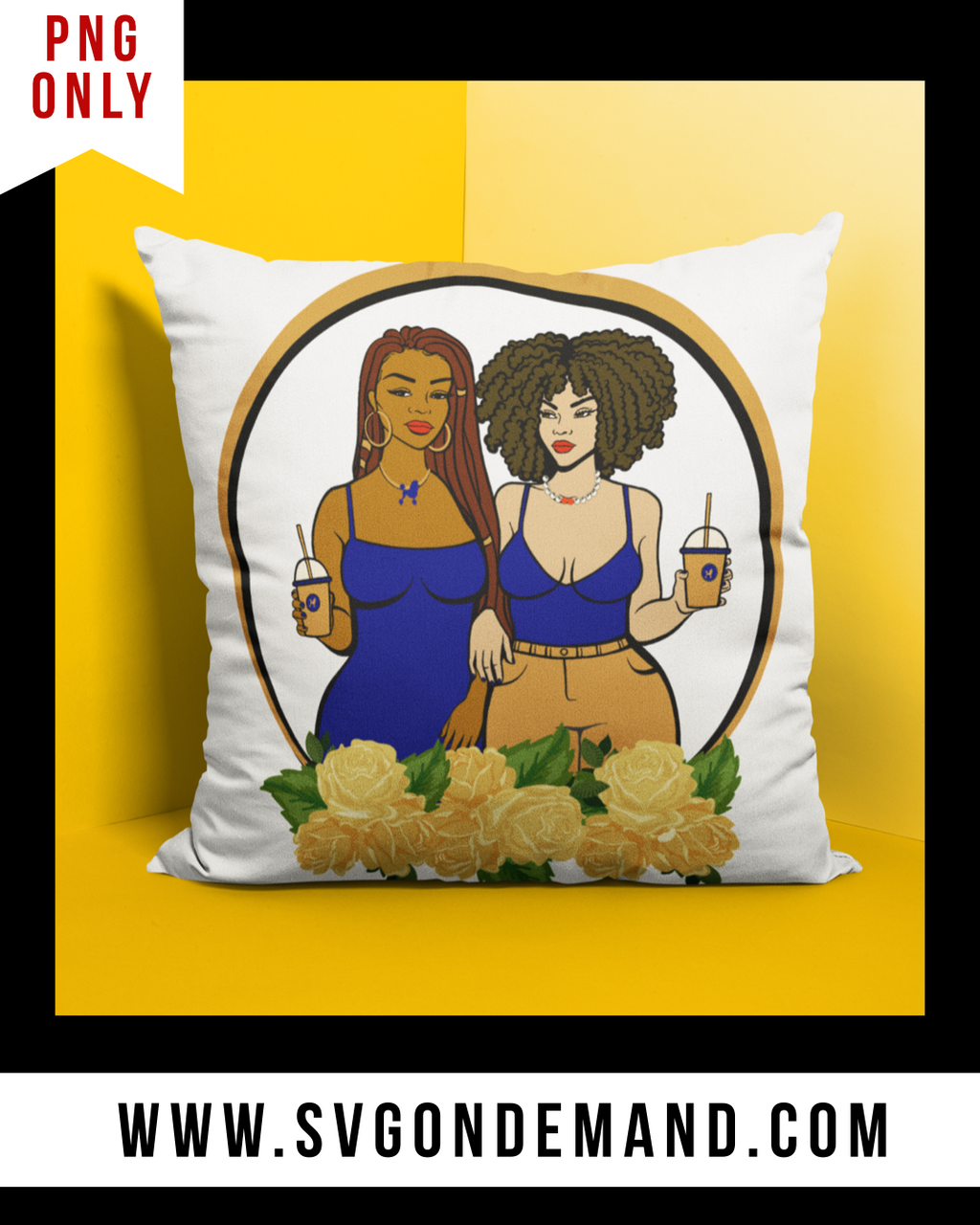 BFFs PNG - Blue and Gold with BONUS Mock Up 1