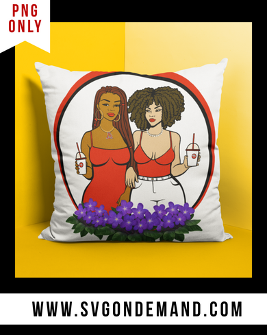 BFFs PNG - Red and White with BONUS Pillow Mock Up 1