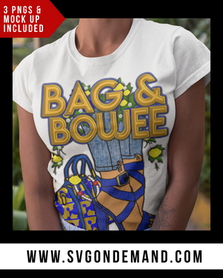 BAG & BOUJEE - Blue and Gold PNG Bundle 1