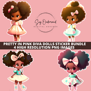 Pretty In Pink Diva Dolls Sticker Bundle