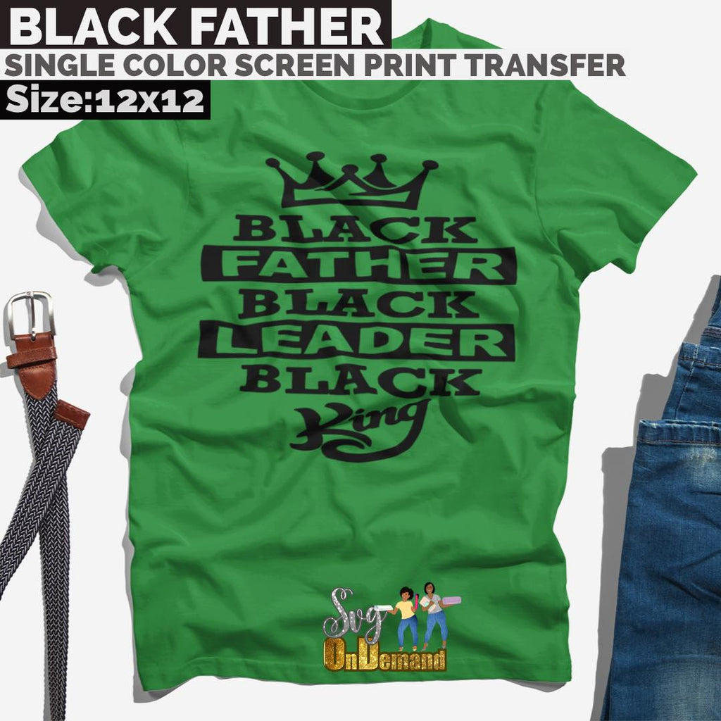 black father screen print transfer