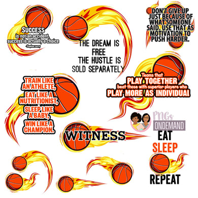 Flame Basketball Mega Png Bundle 1