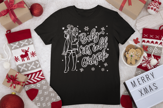 mockup-of-a-round-neck-tee-laid-on-a-christmas-decorated-surface-m37 2