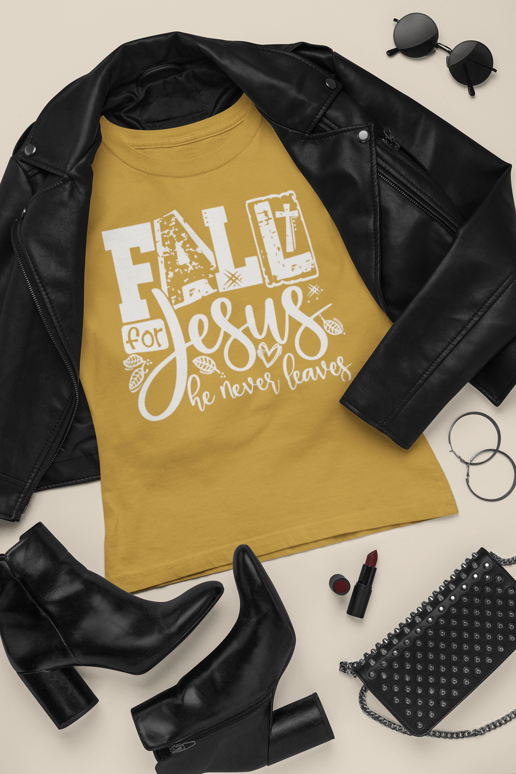 outfit-mockup-featuring-a-t-shirt-surrounded-by-dark-leather-girly-garments-26395 (2)